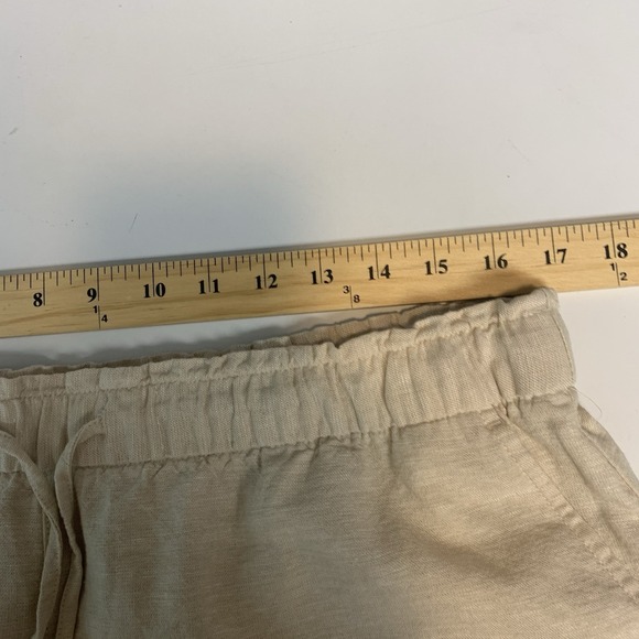 Gap Shorts Womens Large Linen Blend Pull-On Khaki Sand Beach Coastal High Waist - Picture 8 of 10